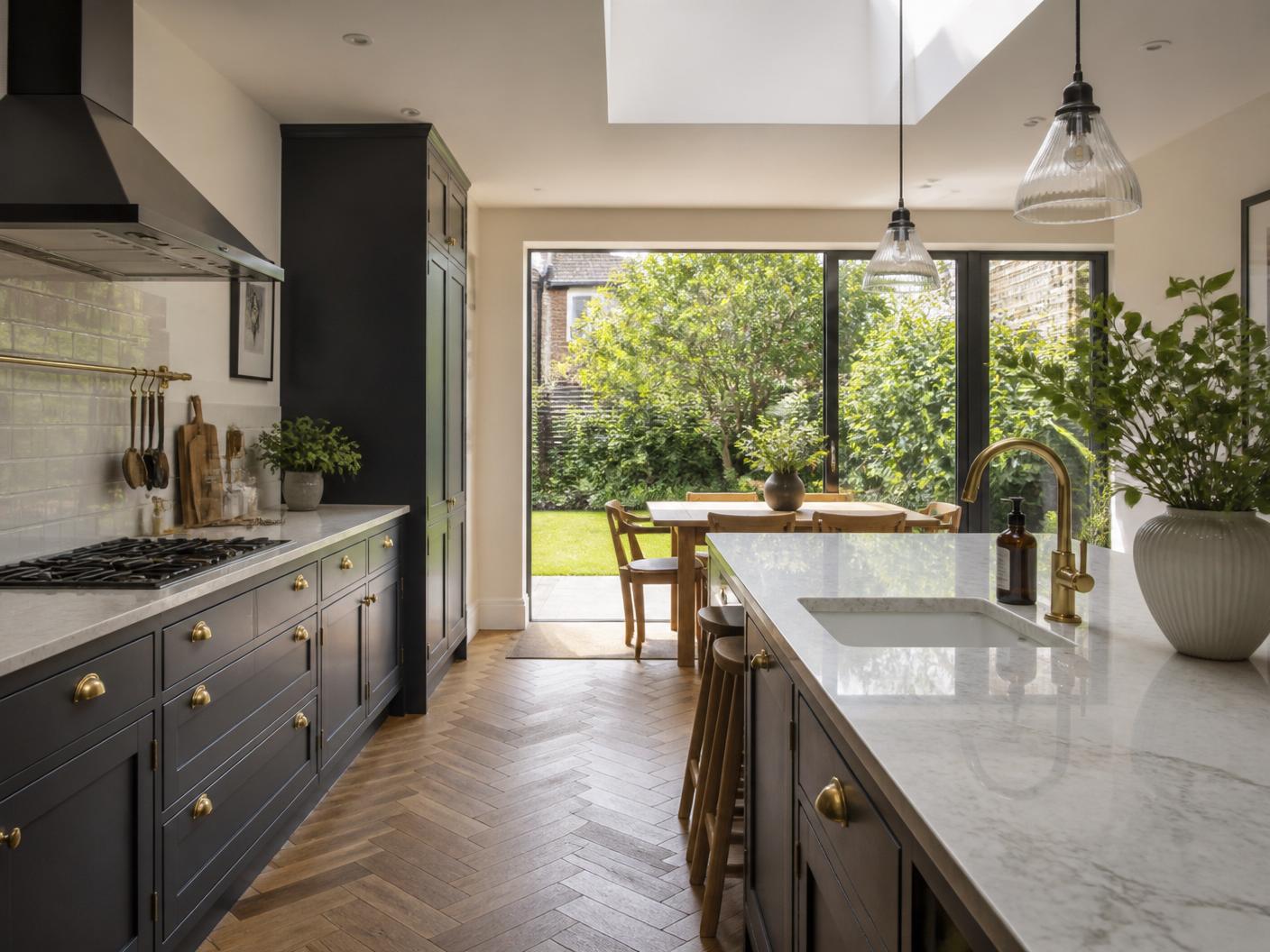 Open plan kitchen extension interior — illustrative reference